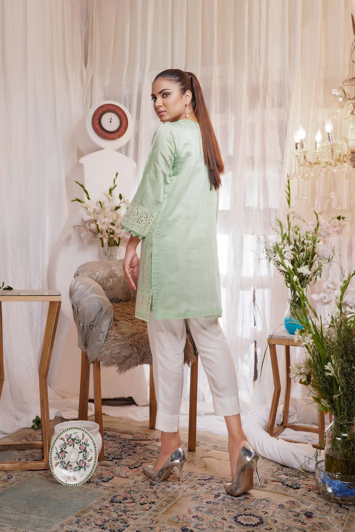 1 Piece – Embroidered Silk