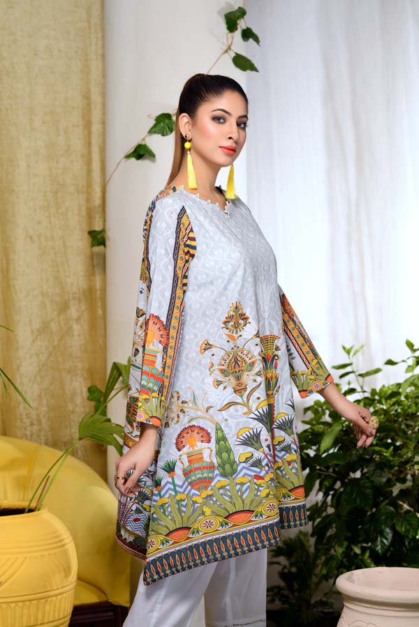 Aqua Splendore - Digital Printed Unstitch Lawn Kurti