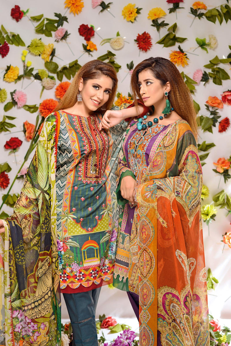 Soraya - Digital Printed and Embroidered Lawn 3PC