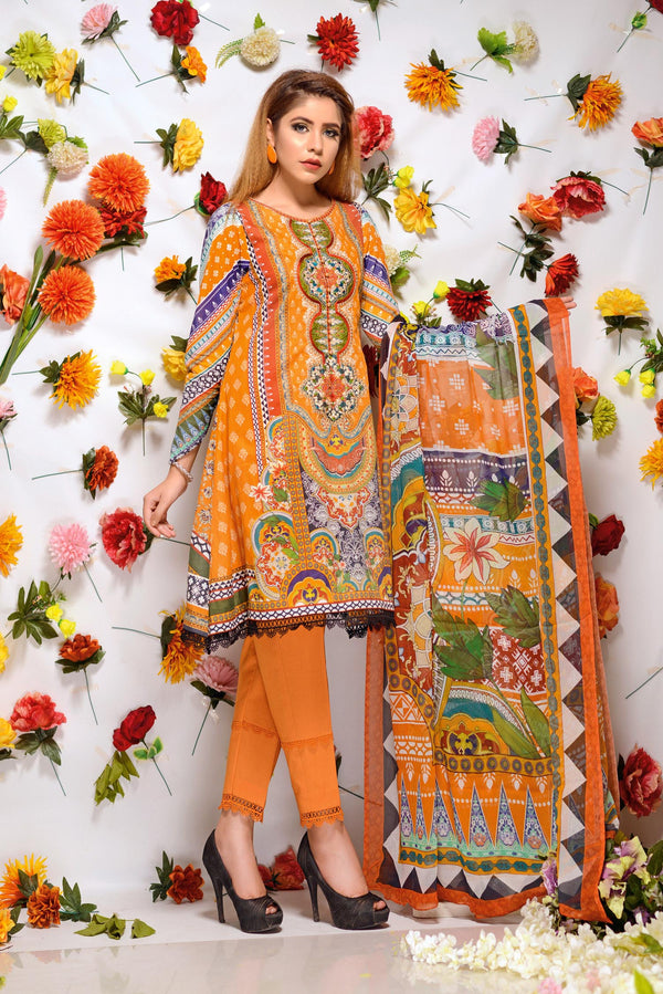 Alva - Digital Printed and Embroidered Lawn 3PC