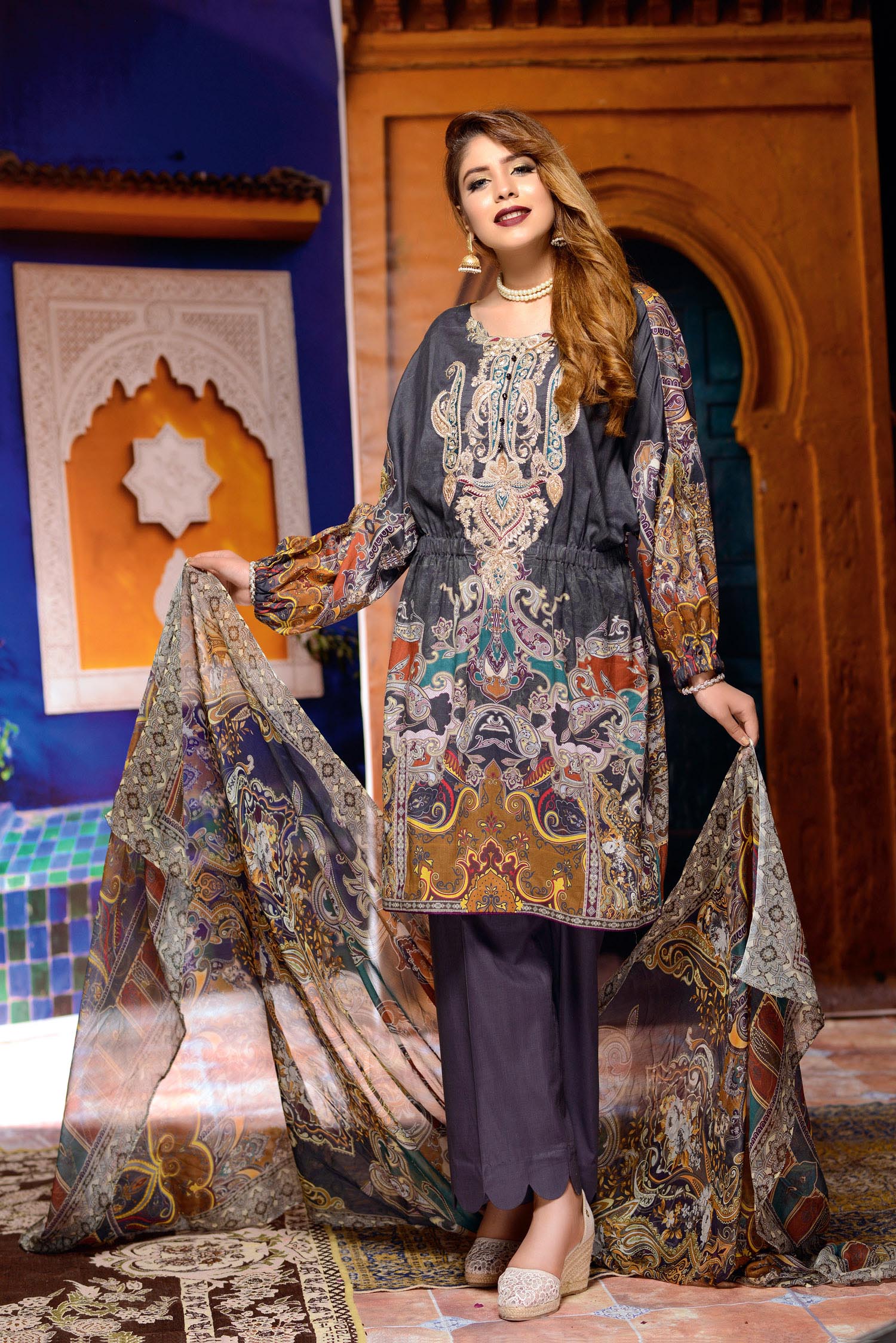Rhosyn - Digital Printed and Embroidered Lawn 3PC