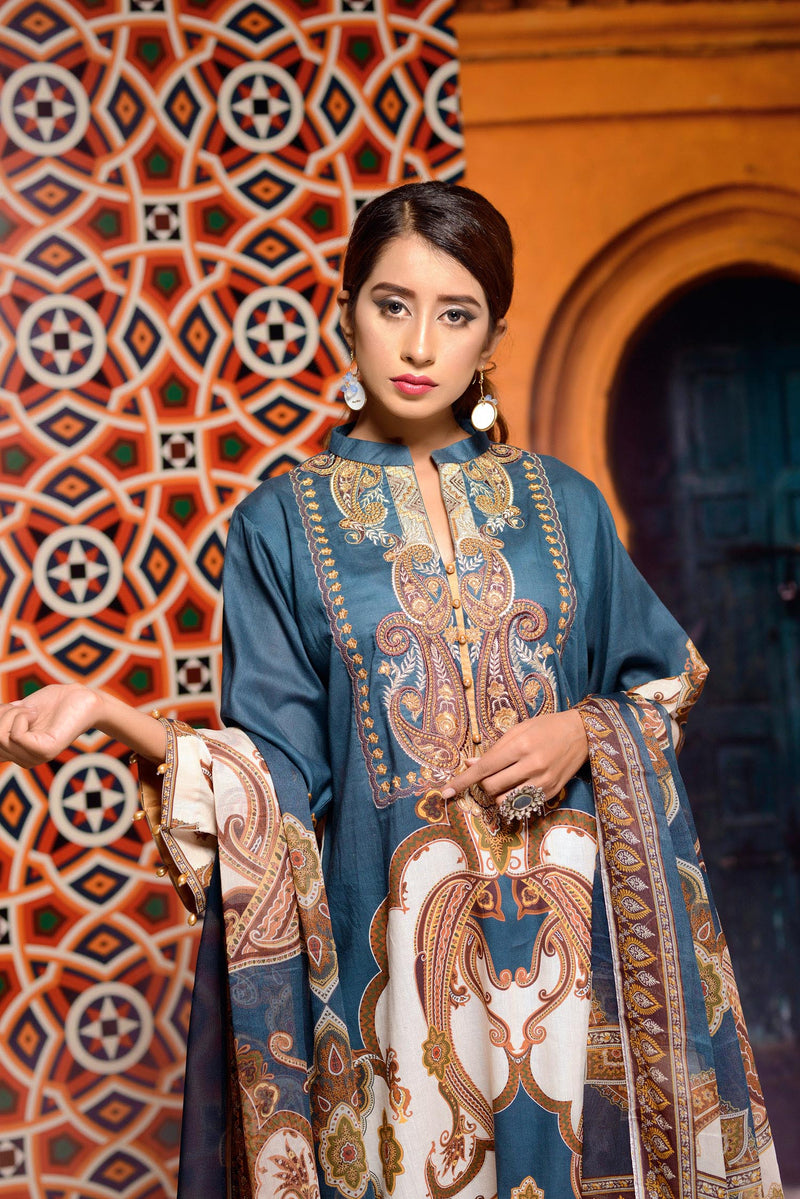 Ryuu - Digital Printed and Embroidered Lawn 3PC