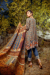 Cadoc - Digital Printed and Embroidered Lawn 3PC
