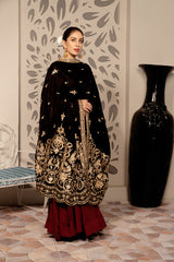 Calming - Embroidered Velvet Shawl