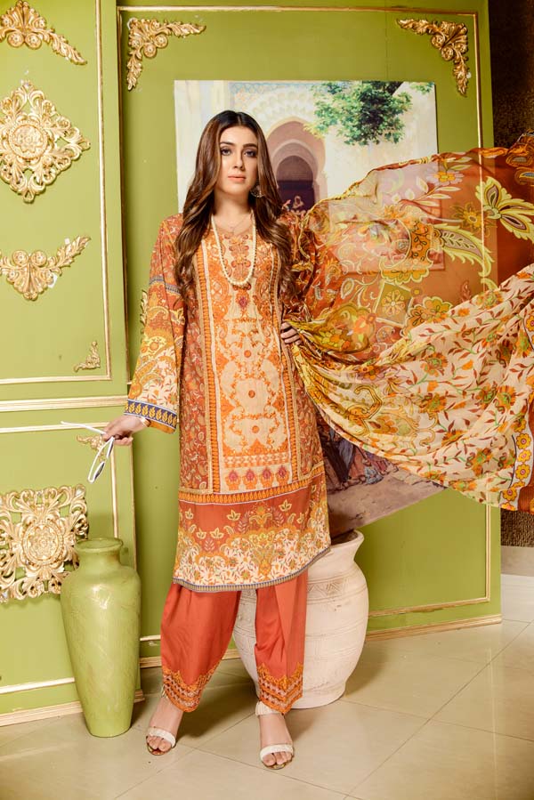 AMARYNTH – DIGITAL EMBROIDERED LAWN 3 PIECE (UNSTITCH)