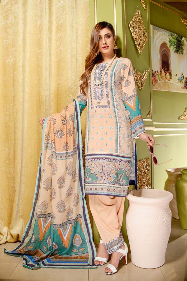 ALYSSUM – DIGITAL EMBROIDERED LAWN 3 PIECE (UNSTITCH)