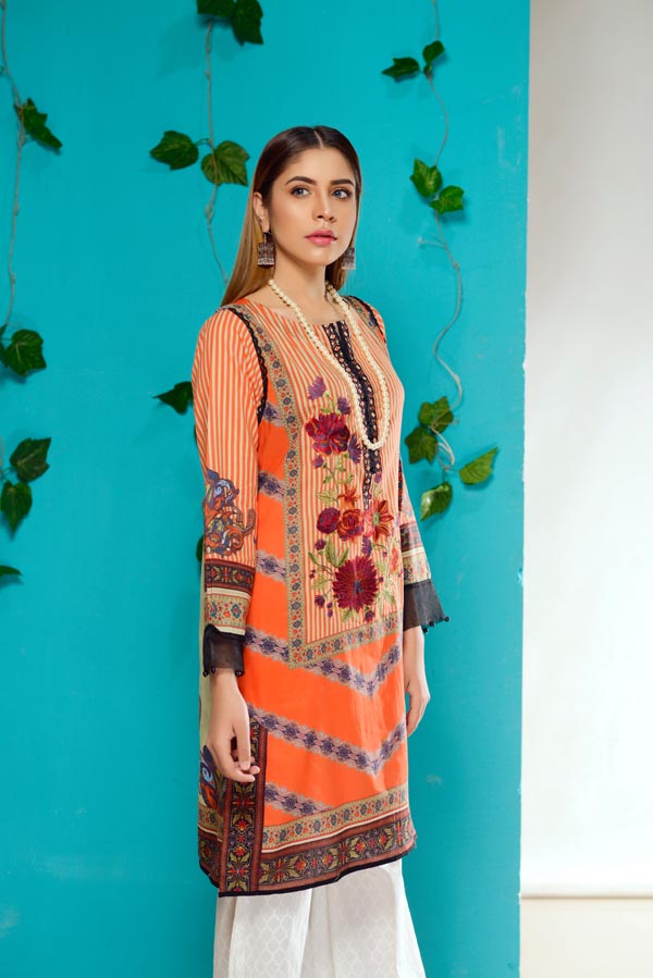 Amber - Embroidered Lawn Stitch Shirt