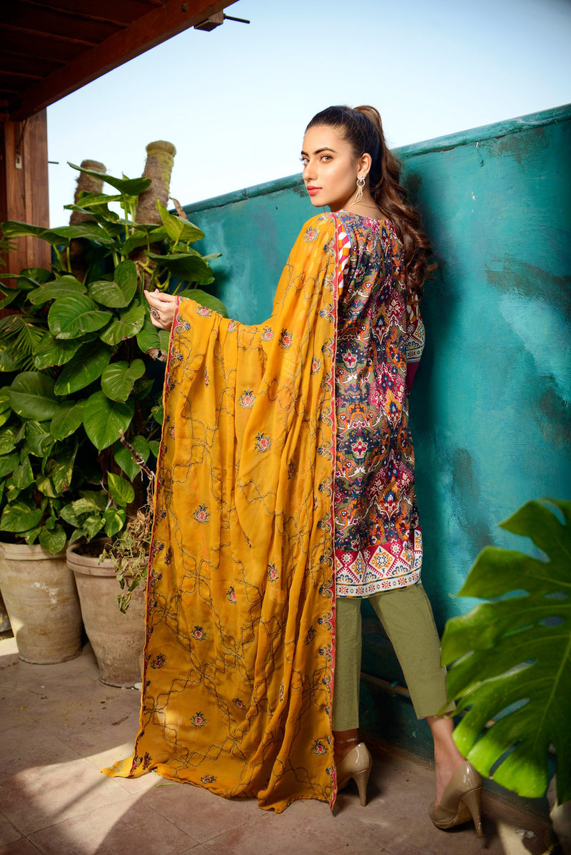 fern - Printed and Embroidered Lawn 3PC