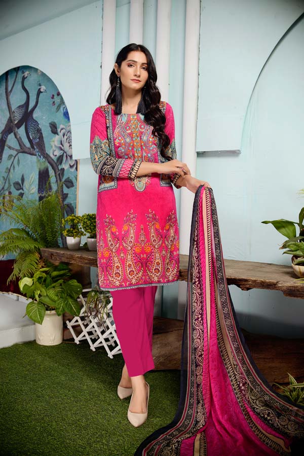 Alizarin - DIGITAL EMBROIDERED LAWN
