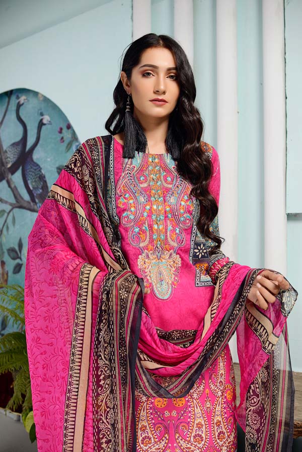 Alizarin - DIGITAL EMBROIDERED LAWN