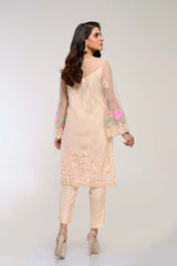 CHAMPAGNE – EMBROIDERED NET 2 PIECE (UNSTITCH)
