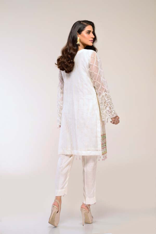 ALMOND – EMBROIDERED ORGANZA 2 PIECE (UNSTITCH)