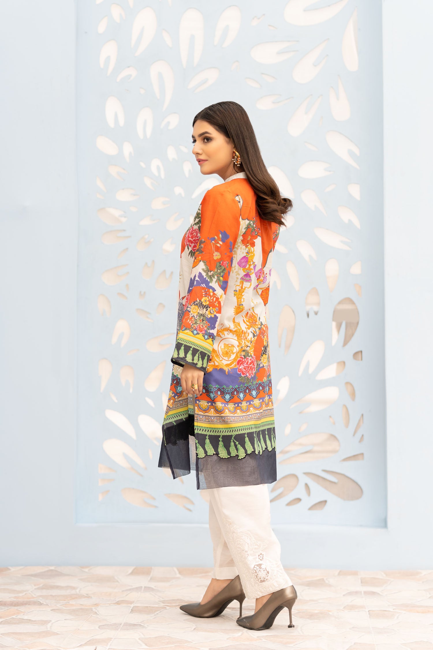 Darkil - Digital Printed Stitched Lawn Kurti