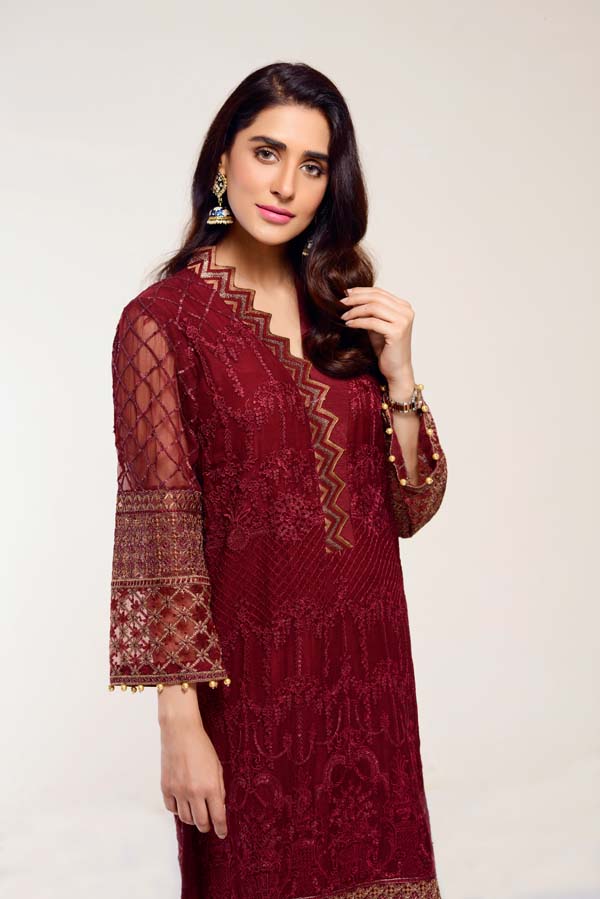 AUBURN – EMBROIDERED CHIFFON 2 PIECE (UNSTITCH)