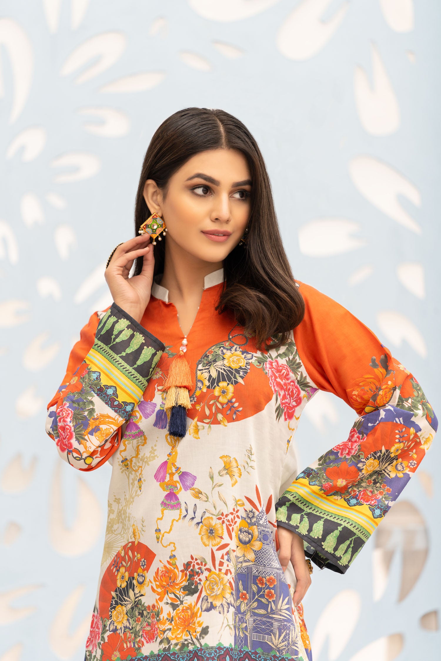 Darkil - Digital Printed Stitched Lawn Kurti