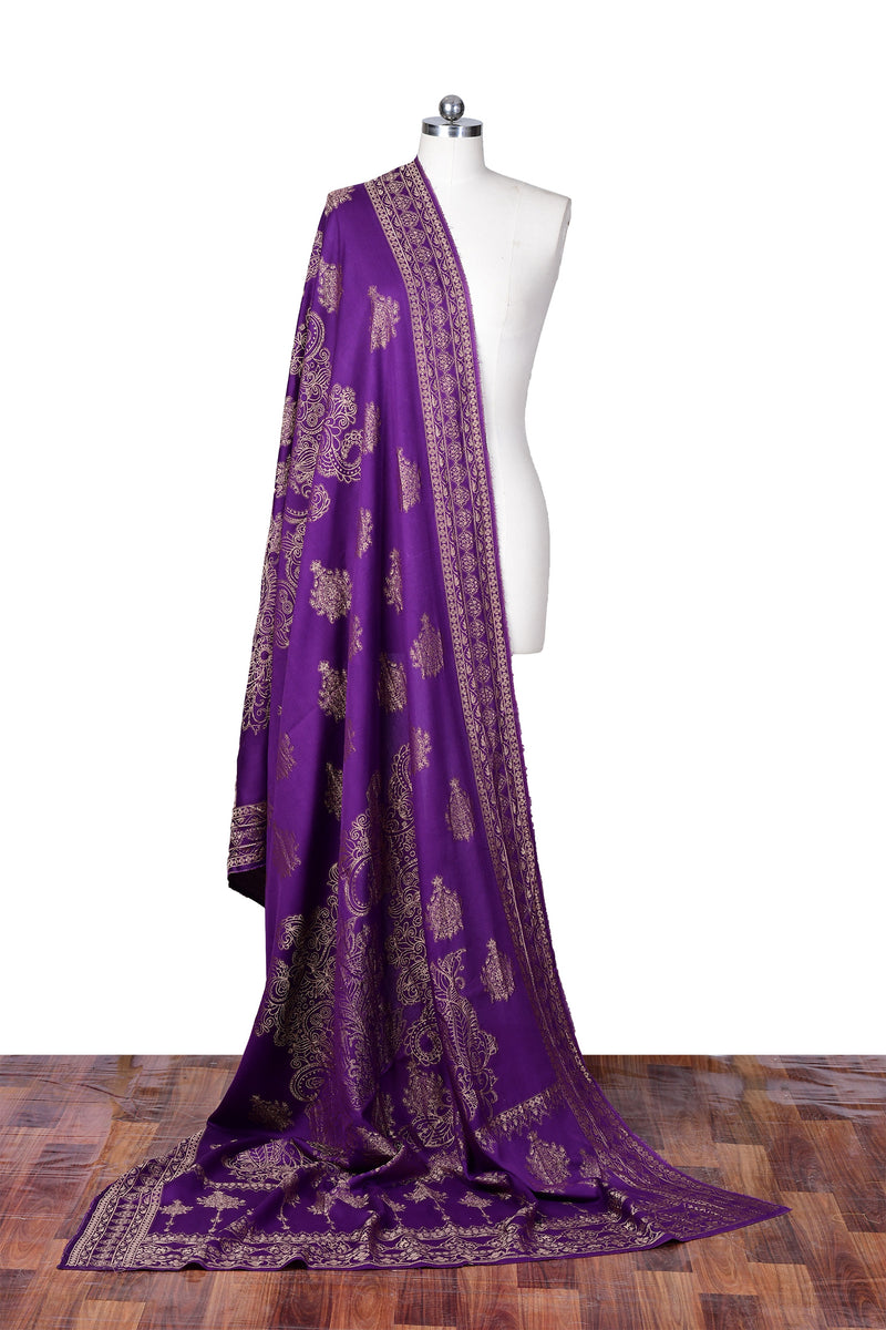 Viscose Jacquard Dupatta - Thin Purple