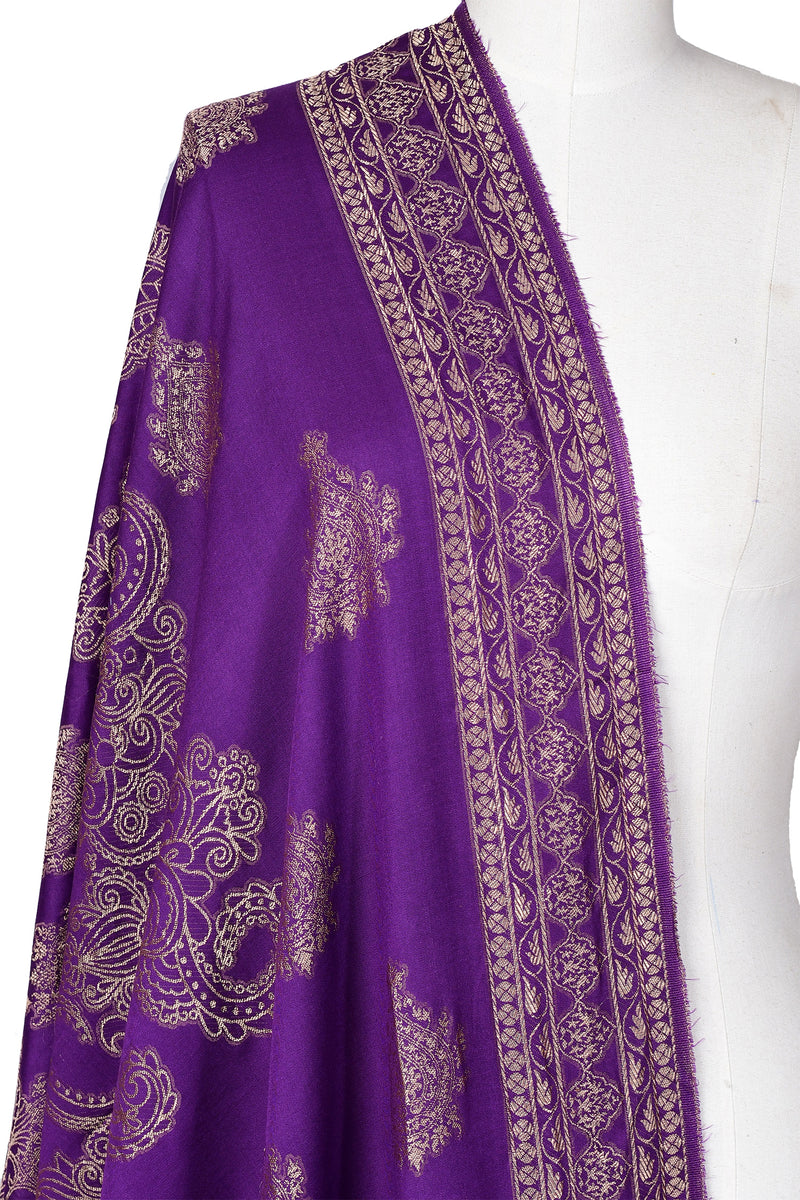 Viscose Jacquard Dupatta - Thin Purple