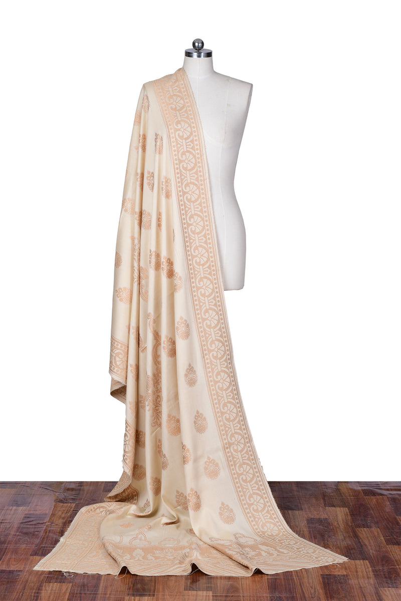Viscose Jacquard Dupatta - Light Brown