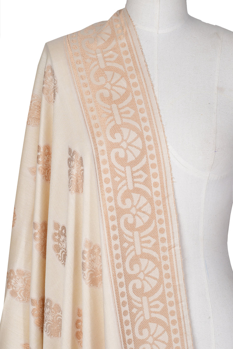 Viscose Jacquard Dupatta - Light Brown