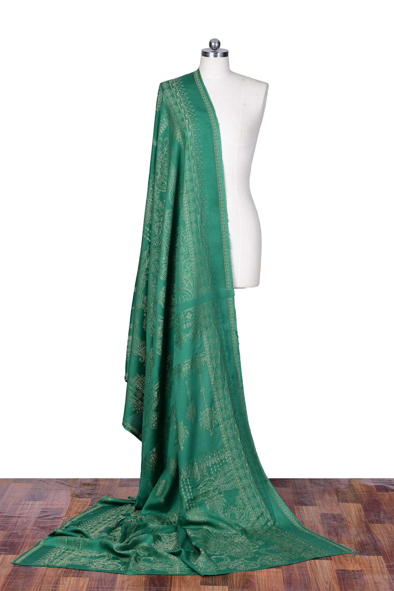 Viscose Jacquard Dupatta - Plant Green