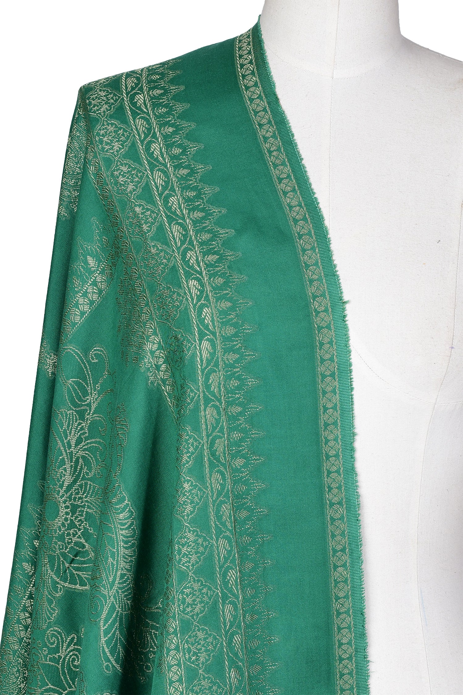 Viscose Jacquard Dupatta - Plant Green