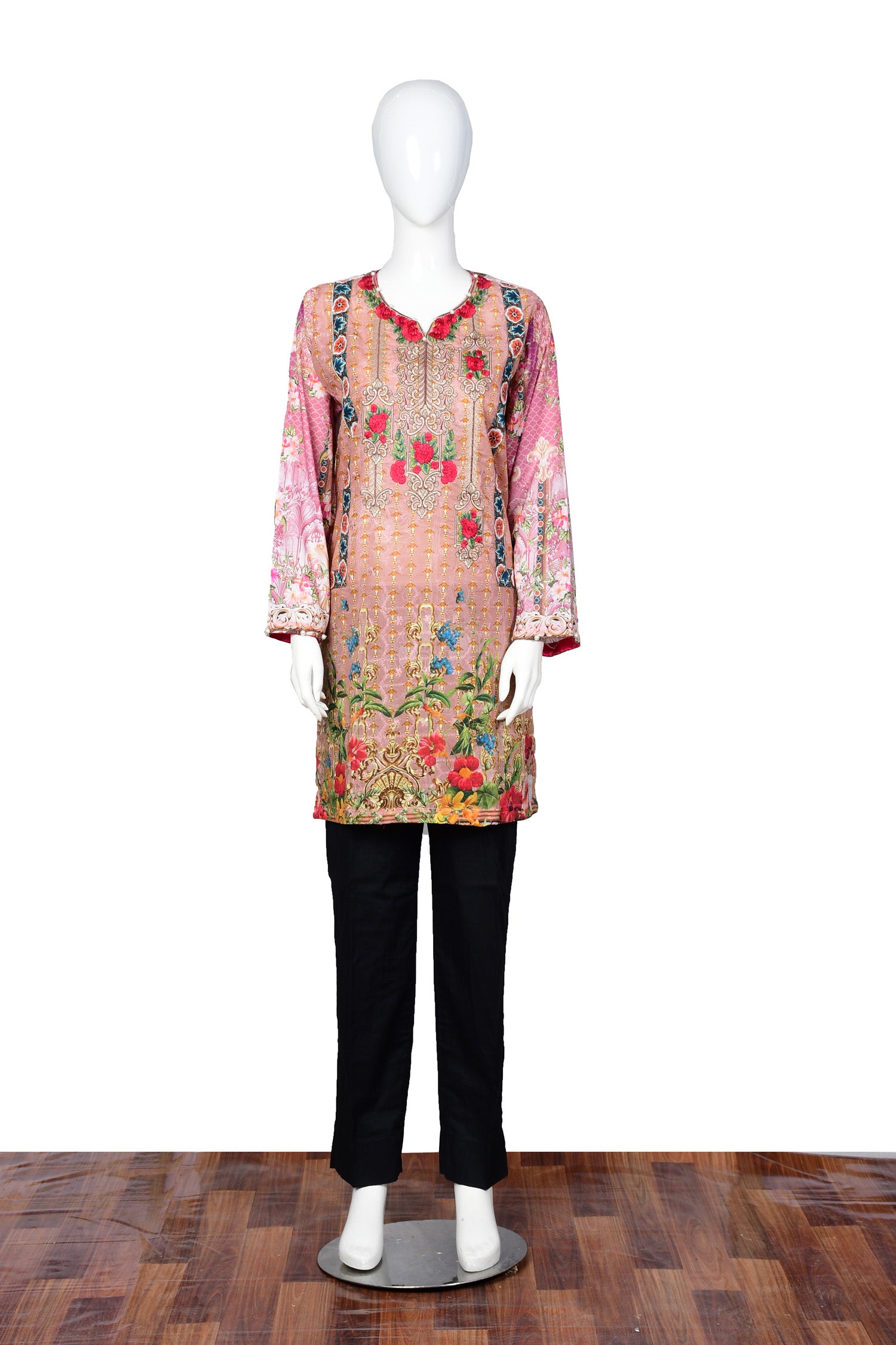 Sweet Glance - Digital Embroidered Stitched Lawn Kurti