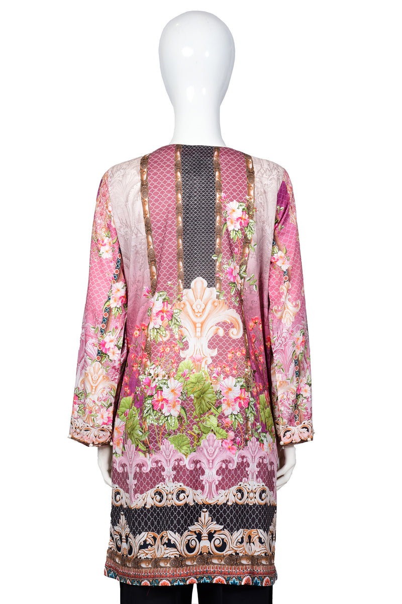 Sweet Glance - Digital Embroidered Stitched Lawn Kurti