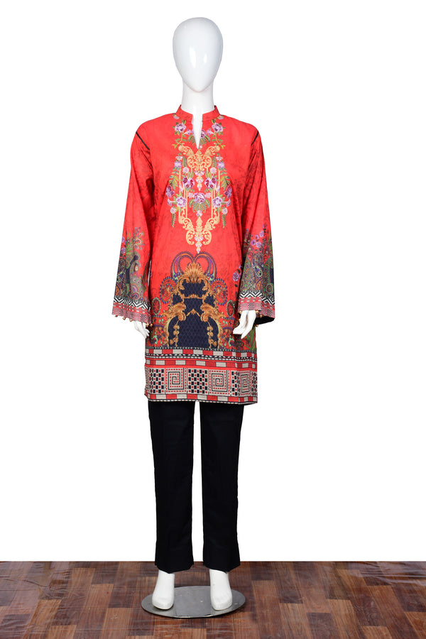 Devish - Digital Embroidered Stitched Lawn Kurti
