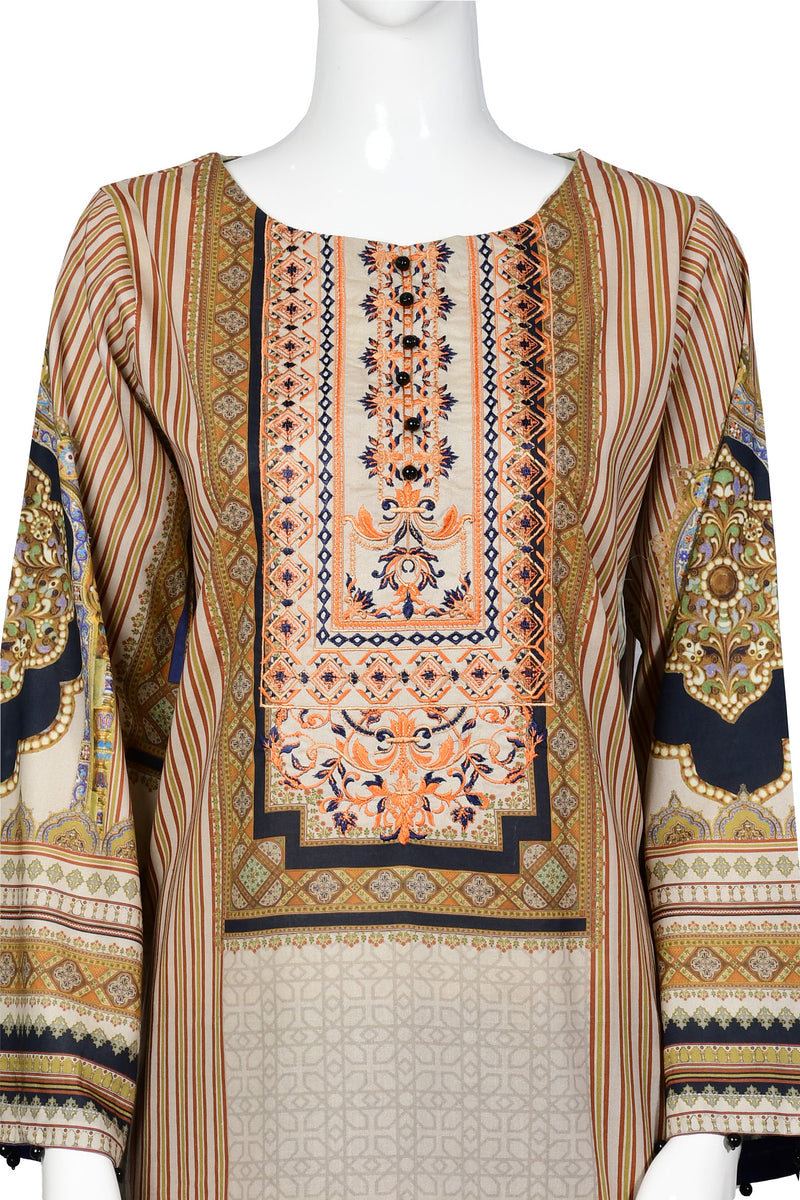 Sundier - Digital Embroidered Stitched Lawn Kurti