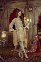 DOMINO - EMBROIDERED CHIFFON UNSTITCHED 3 PIECE