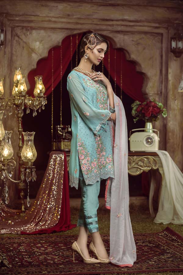 DOWNY - EMBROIDERED CHIFFON UNSTITCHED 3 PIECE