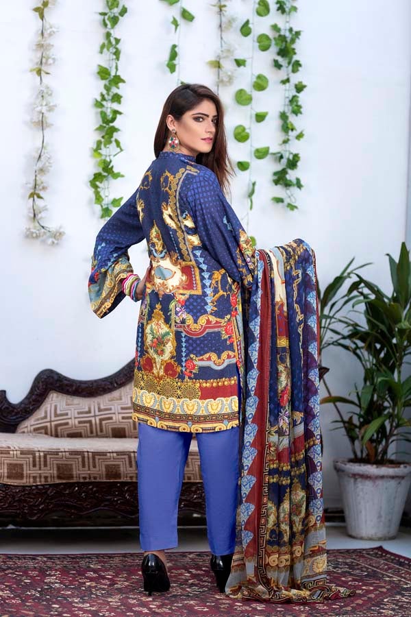 Pierce - Digital Printed & Embroidered Karandi 3PC