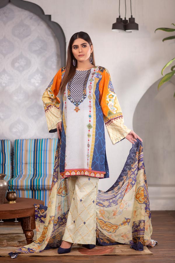 Amaryllis - Digital Printed Lawn (Unstitch)
