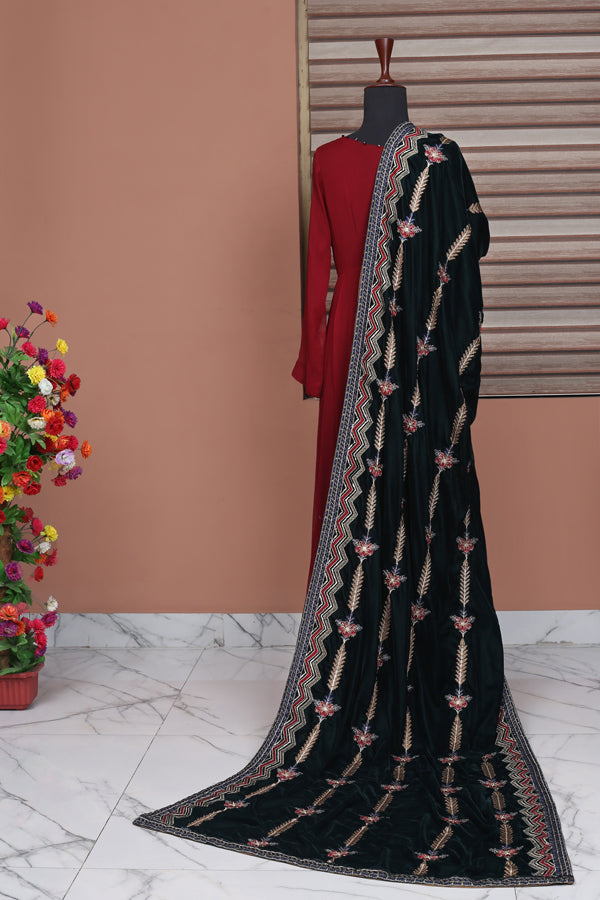 Aztec - Embroidered Velvet Shawl