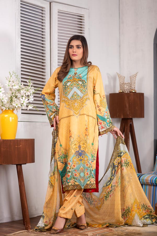 3 Piece – Printed Lawn