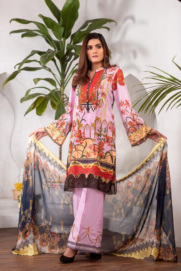 3 Piece – Printed Lawn