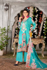 Arctic - Digital Printed & Embroidered Viscose