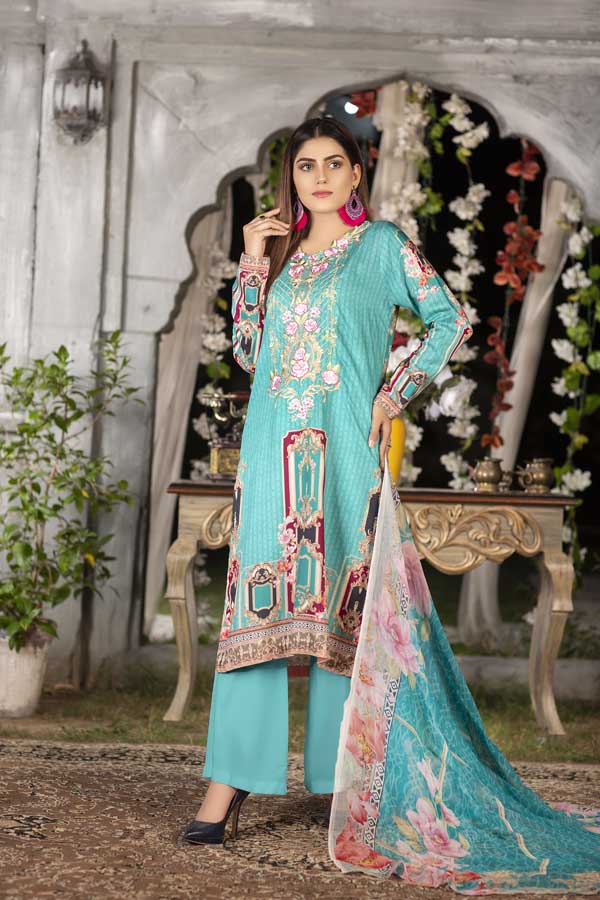 Arctic - Digital Printed & Embroidered Viscose