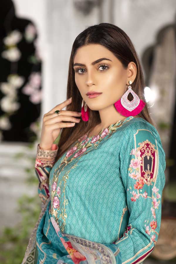 Arctic - Digital Printed & Embroidered Viscose