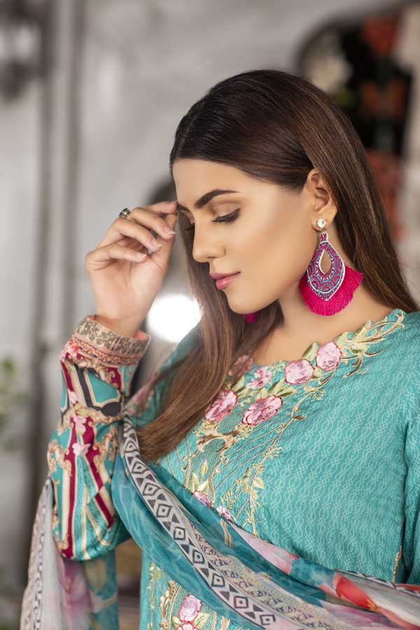 Arctic - Digital Printed & Embroidered Viscose