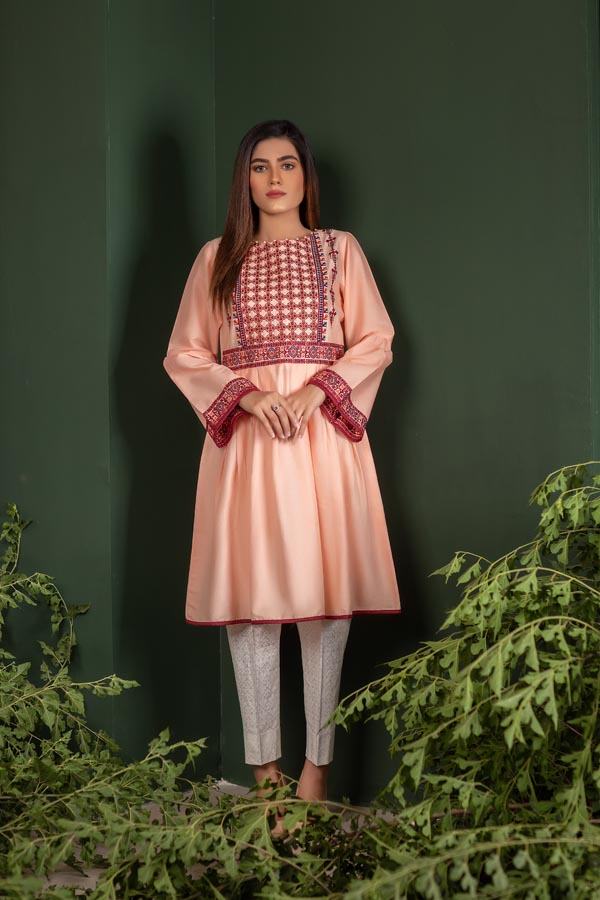Baby Pink - Embroidered Lawn Stitch Shirt
