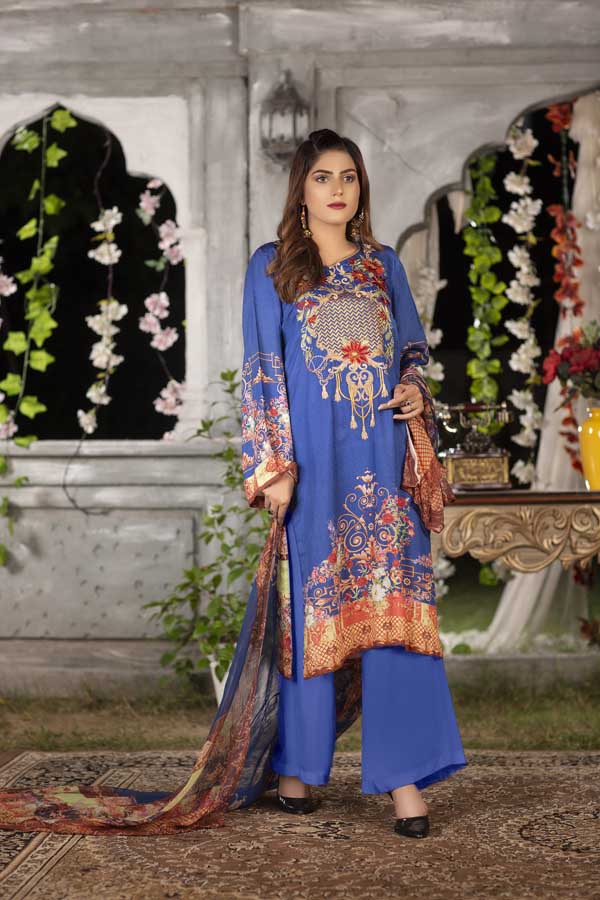 Admiral - Digital Printed & Embroidered Viscose