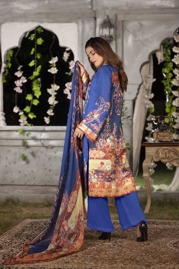 Admiral - Digital Printed & Embroidered Viscose