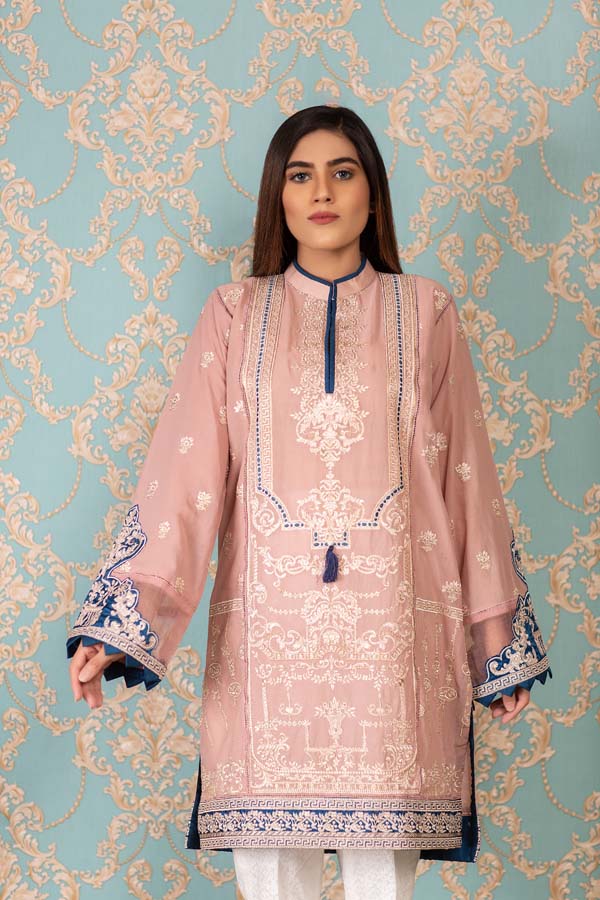 Charming Pink - Stitched Embroidered Swiss Shirt