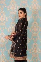 Black Bloom - Stitched Embroidered Swiss Shirt