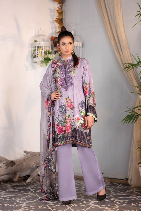 Amethyst - Digital Embroidered Karandi