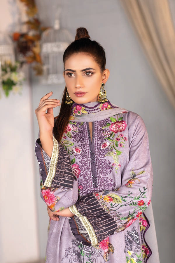 Amethyst - Digital Embroidered Karandi