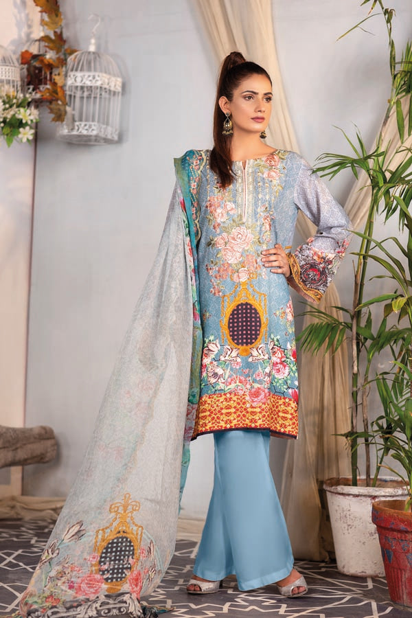Arctic - Digital Embroidered Karandi