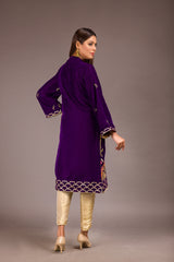 Pile - Embroidered Velvet Unstitch Kurti