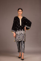 Zest - Embroidered Velvet Unstitch Kurti